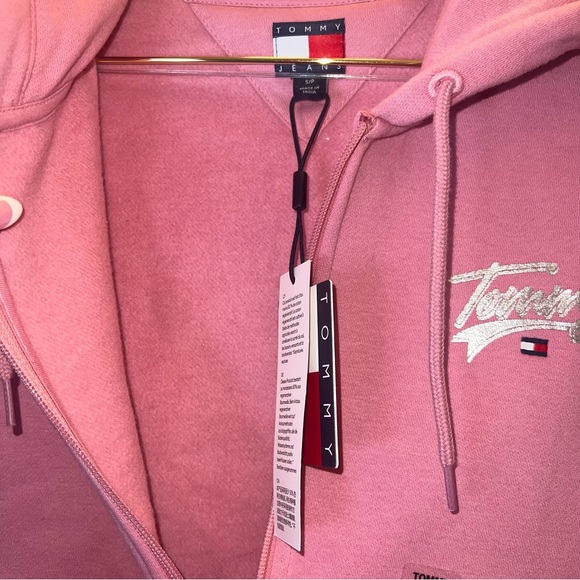 Tommy Jeans Pink Full Zip Hoodie Sweatshirt Small NWT - Picture 7 of 9